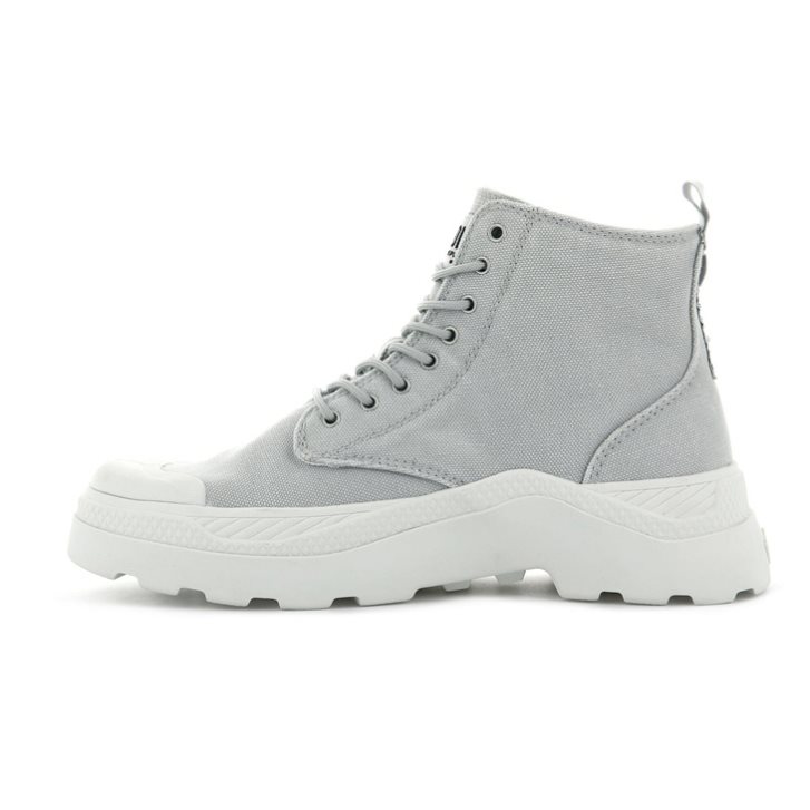 Bottes Palladium Pallakix Hi Tela Femme Grise Clair | FR HPW346Q